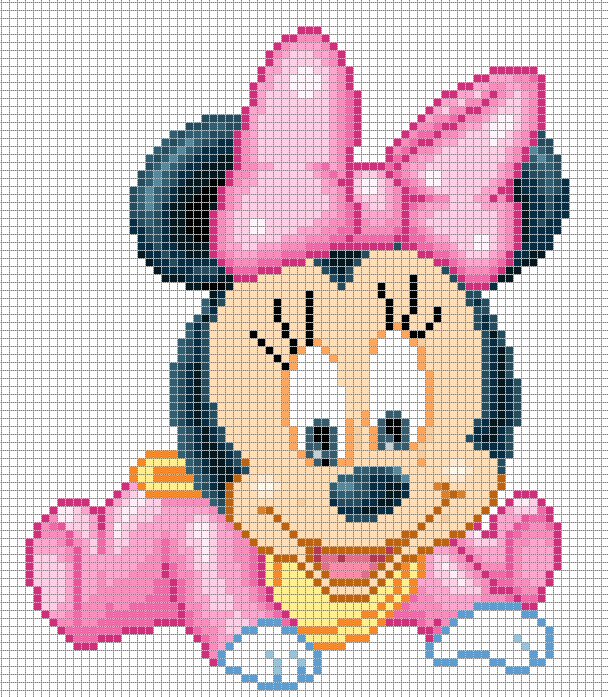 Schema punto croce Baby minnie 1